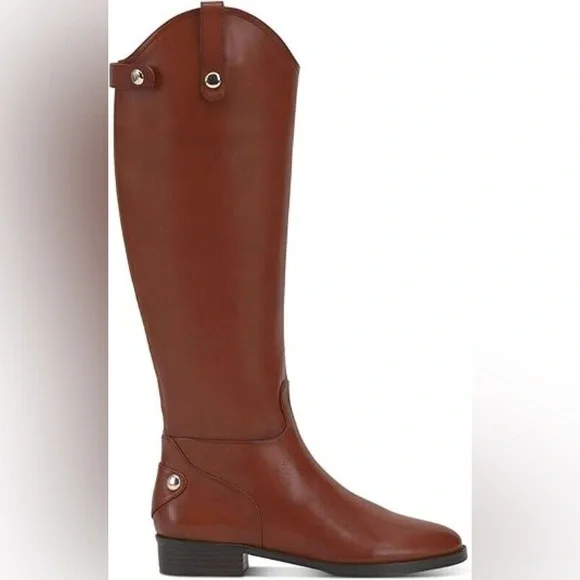 INC International Concepts Cognac Leather Knee-High Women's Riding Boots Aleah - Picture 4 of 13